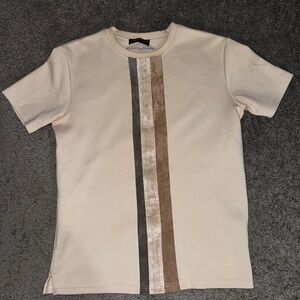 Maniere De Voir Men's Cream Striped Shirt